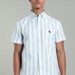 LS 02 || Blue Stripes || Half Sleeve Shirts || 100% Cotton