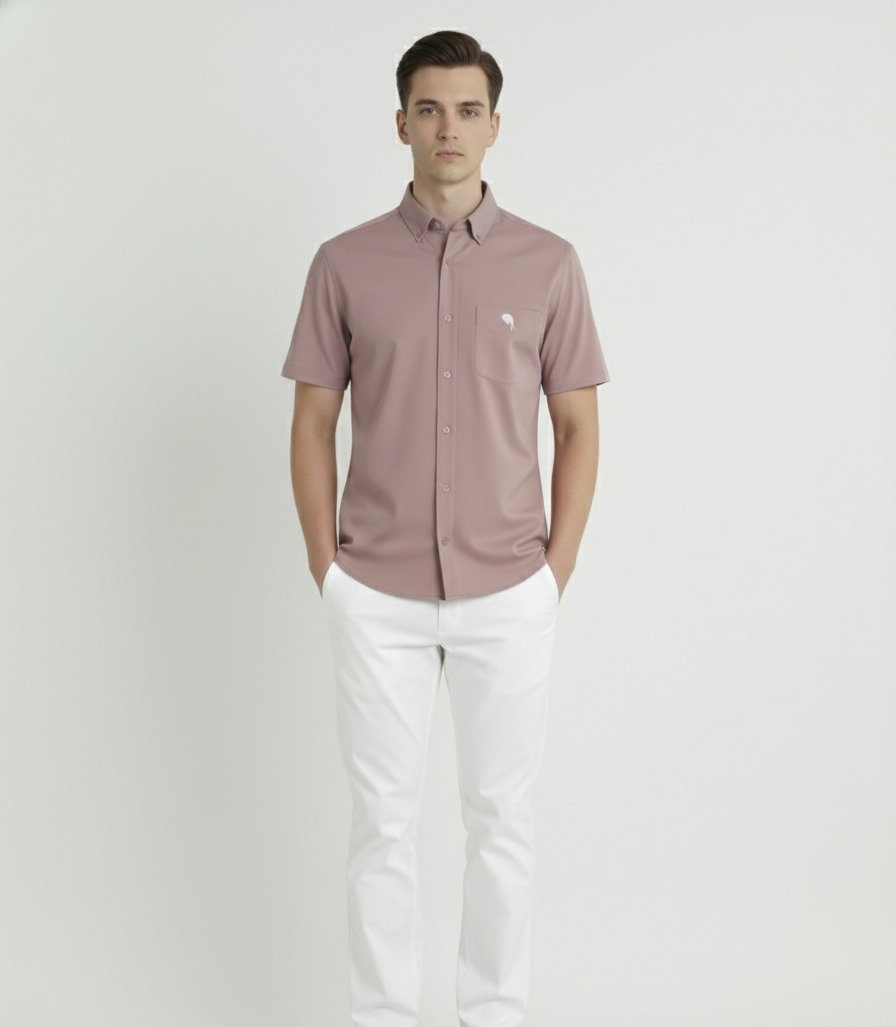 WhatsApp Image 2025-11-22 at 10.09.36_cbe7b609 LS 03 || Dusty Pink || Half Sleeve Shirts || 100% Cotton - Image 1