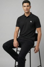 PR45 || Deziner Black || 100% Cotton Polo T-Shirt