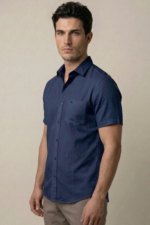 LS04  || Navy || Half Sleeve Shirts