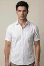 LS04  || White || Half Sleeve Shirts