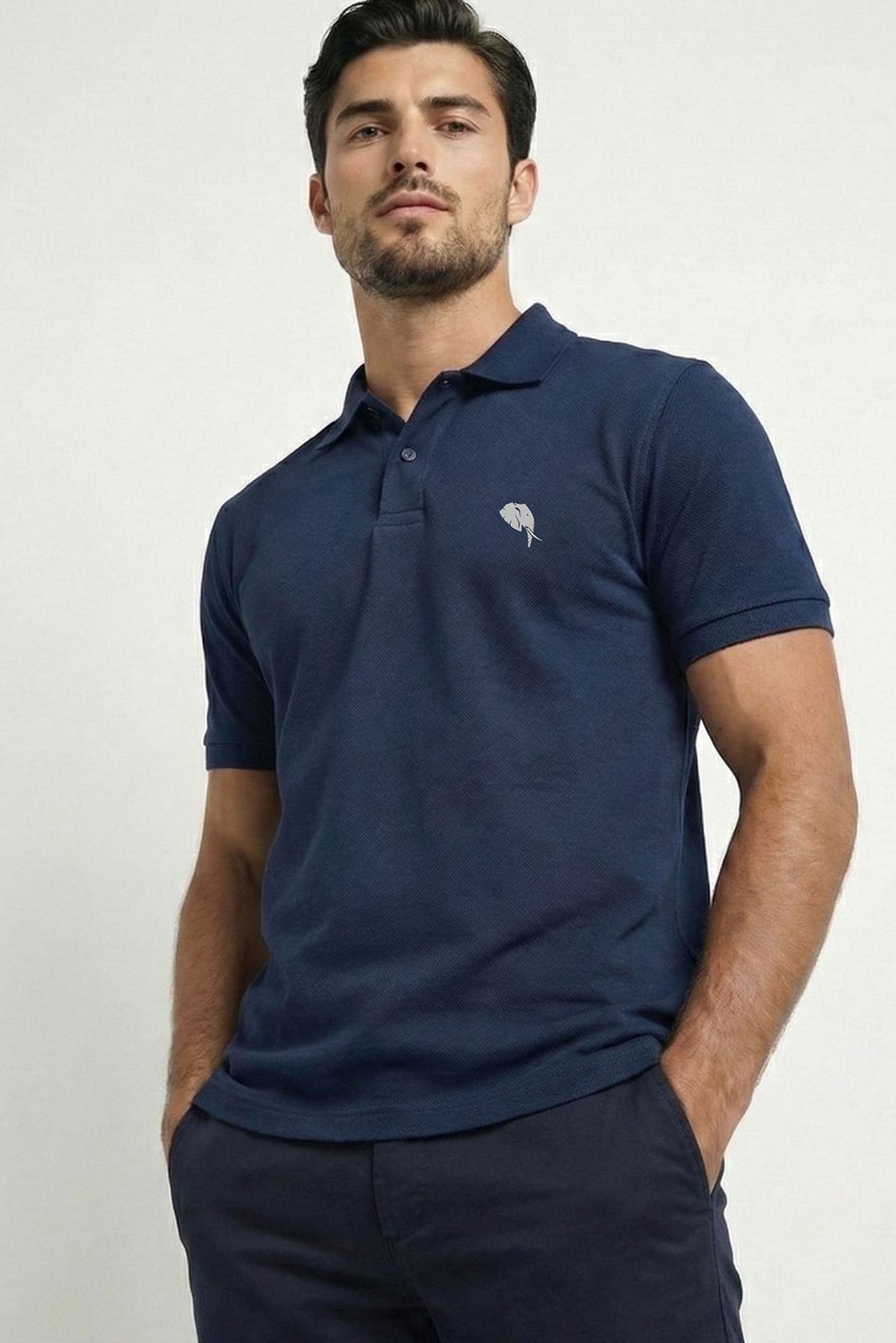 Gemini_Generated_Image_jbrn31jbrn31jbrn (1) PR46 || Navy || 100% Cotton Polo T-Shirt - Image 1