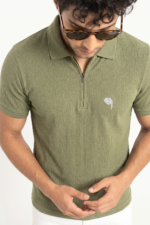 PR49 || Olive || 100% Cotton Polo T-Shirt - Image 2
