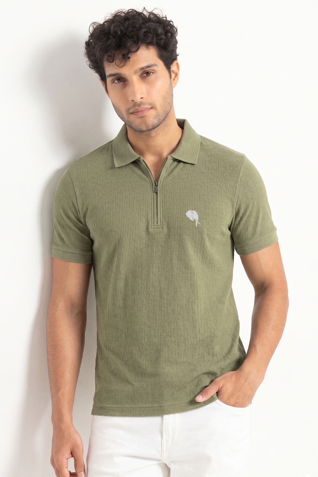 002 (2) PR49 || Olive || 100% Cotton Polo T-Shirt - Image 1