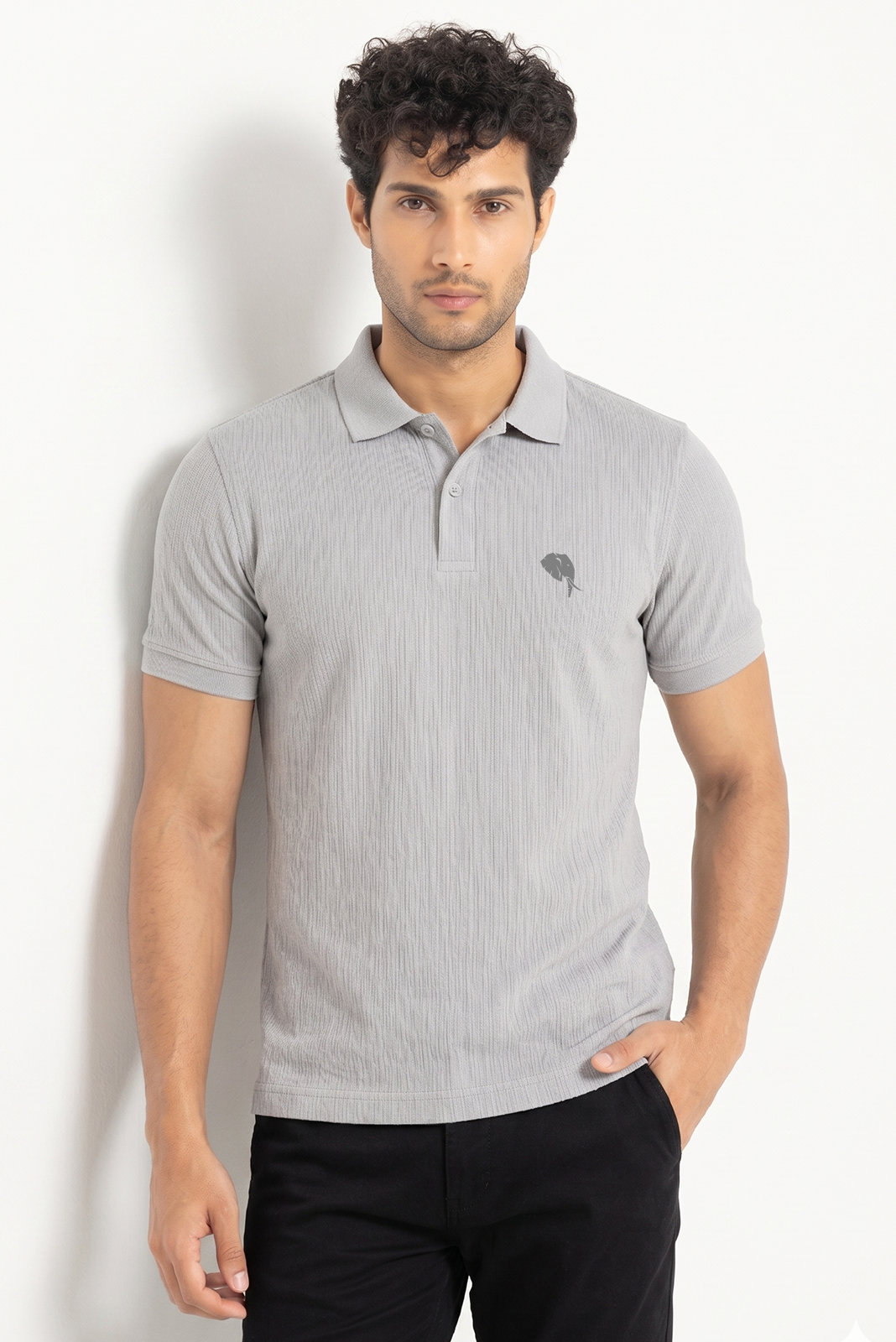 004 (1) PR49 || Grey || 100% Cotton Polo T-Shirt - Image 1
