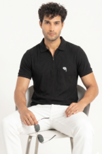 PR49 || Black || 100% Cotton Polo T-Shirt - Image 2
