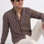 LS05A  || Brown Stripes || Full Sleeve Shirts