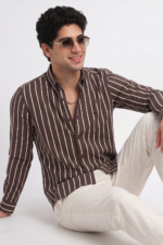 LS05A  || Brown Stripes || Full Sleeve Shirts