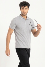 PR49 || Grey || 100% Cotton Polo T-Shirt - Image 2