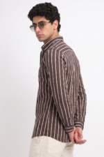 LS05A  || Brown Stripes || Full Sleeve Shirts - Image 2