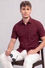 LS05  || Maroon || Half Sleeve Shirts - Image 3